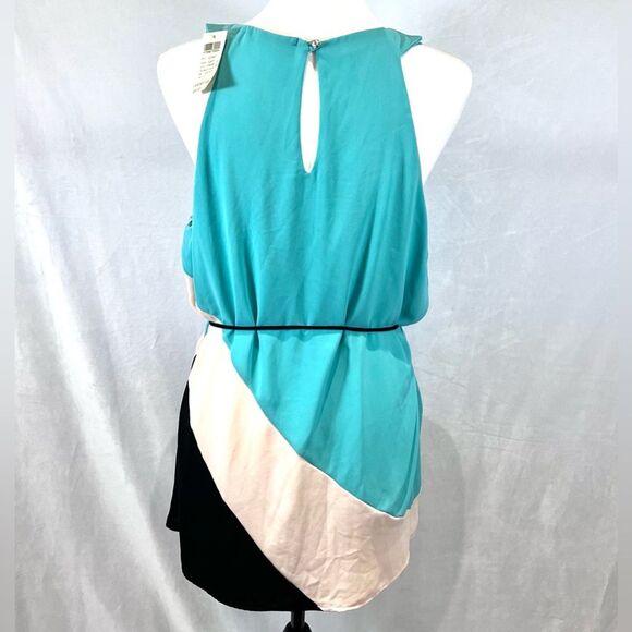 Arden B aqua black and white color block mini dress size large NWT - Picture 3 of 6